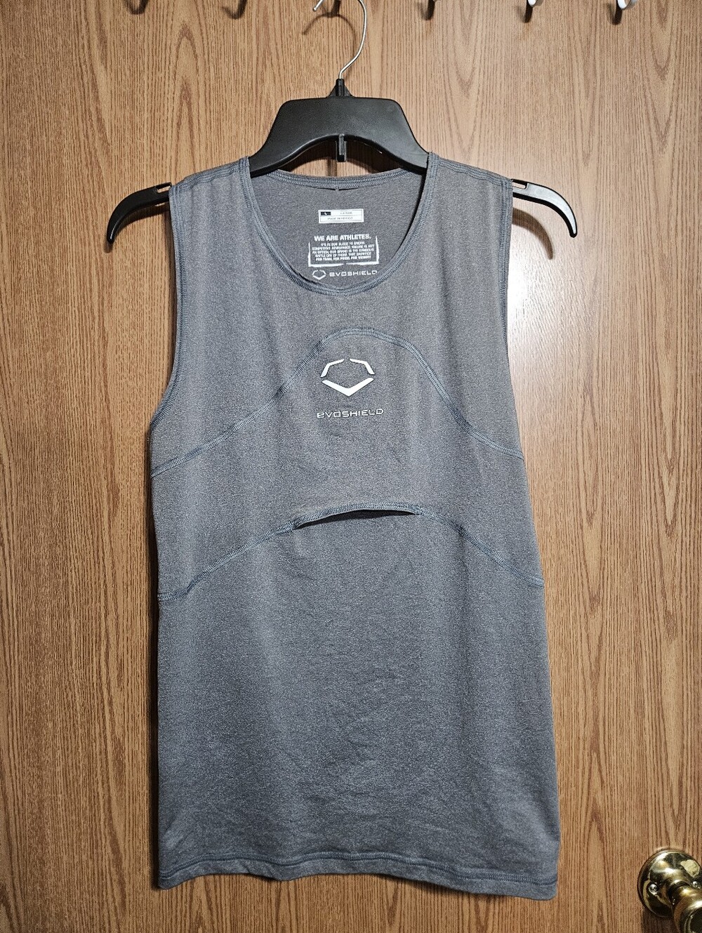 Evoshield Gray Sleeveless Chest Guard Heart Protection Shirt Sz Large NO PADDING